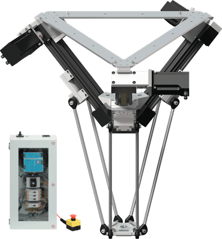 3-Achsen-Delta-Roboter | Vormontiert mit Steuerung | Arbeitsraumdurchmesser 660 mm